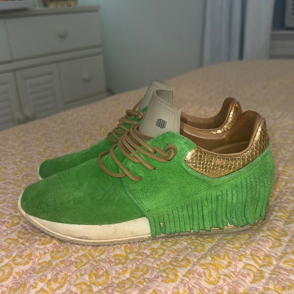 Green and Gold Women\'s Sneakers